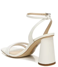 Sam Edelman Kia Leather Sculptural Heel Ankle Strap Sandals