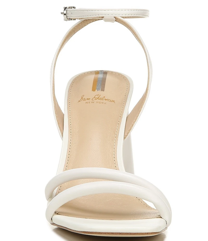 Sam Edelman Kia Leather Sculptural Heel Ankle Strap Sandals