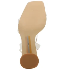 Sam Edelman Kia Leather Sculptural Heel Ankle Strap Sandals