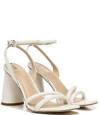 Sam Edelman Kia Leather Sculptural Heel Ankle Strap Sandals