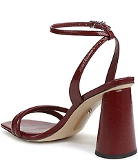 Sam Edelman Kia Patent Leather Sculptural Heel Ankle Strap Sandals