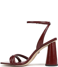 Sam Edelman Kia Patent Leather Sculptural Heel Ankle Strap Sandals