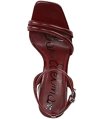 Sam Edelman Kia Patent Leather Sculptural Heel Ankle Strap Sandals