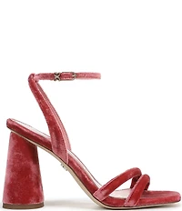 Sam Edelman Kia Velvet Fabric Sculptural Heel Ankle Strap Sandals