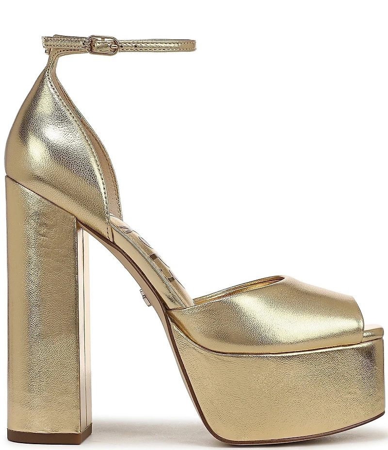 Sam Edelman Kirra Metallic Leather Ankle Strap Platform Dress Sandals
