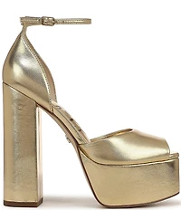 Sam Edelman Kirra Metallic Leather Ankle Strap Platform Dress Sandals