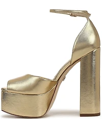 Sam Edelman Kirra Metallic Leather Ankle Strap Platform Dress Sandals