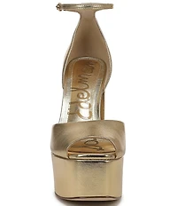 Sam Edelman Kirra Metallic Leather Ankle Strap Platform Dress Sandals