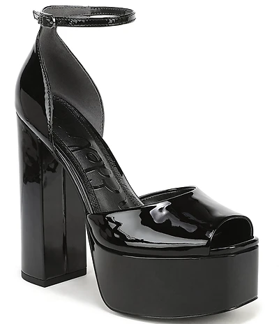 Sam Edelman Kirra Patent Leather Ankle Strap Platform Dress Sandals