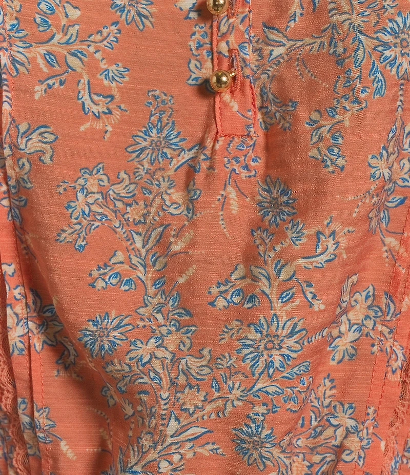 Sam Edelman Kit Pintuck Ruffled V-Neck 3/4 Sleeve Top