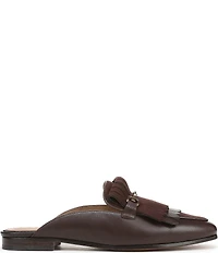 Sam Edelman Lainey Leather and Suede Fringe Bit Buckle Mule Loafers