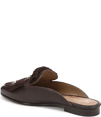Sam Edelman Lainey Leather and Suede Fringe Bit Buckle Mule Loafers