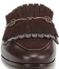 Sam Edelman Lainey Leather and Suede Fringe Bit Buckle Mule Loafers