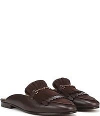 Sam Edelman Lainey Leather and Suede Fringe Bit Buckle Mule Loafers