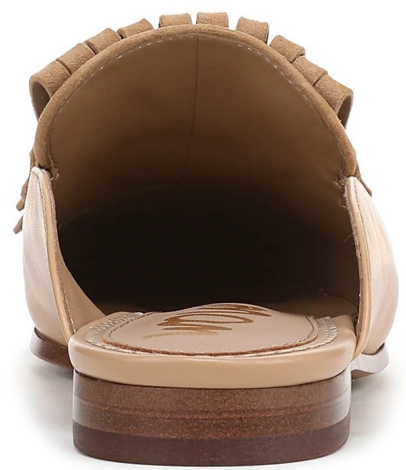Sam Edelman Lainey Leather and Suede Fringe Bit Buckle Mule Loafers