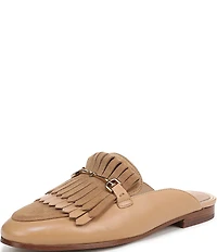 Sam Edelman Lainey Leather and Suede Fringe Bit Buckle Mule Loafers