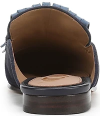 Sam Edelman Lainey Suede Fringe Bit Buckle Flat Mule Loafers