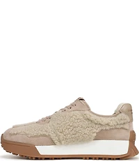 Sam Edelman Langley Shearling and Suede Lace Up Retro Sneakers