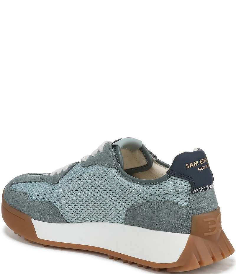 Sam Edelman Langley Suede Mesh Signature Logo Retro Sneakers