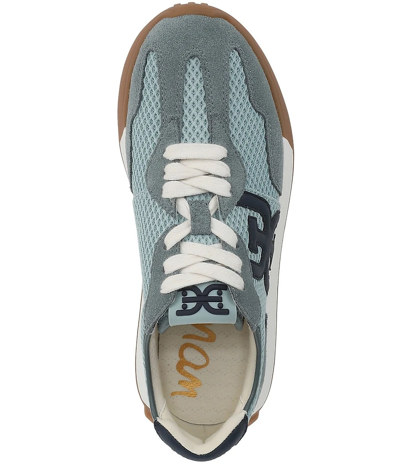 Sam Edelman Langley Suede Mesh Signature Logo Retro Sneakers