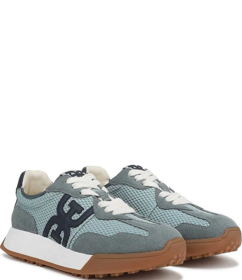 Sam Edelman Langley Suede Mesh Signature Logo Retro Sneakers