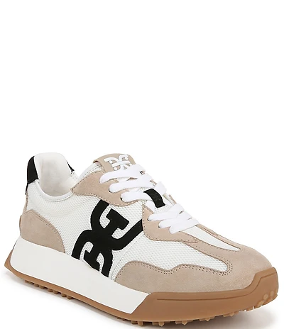 Sam Edelman Langley Suede Mesh Signature Logo Retro Sneakers