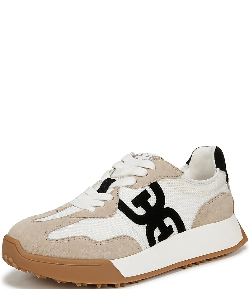 Sam Edelman Langley Suede and Mesh Signature Logo Retro Sneakers