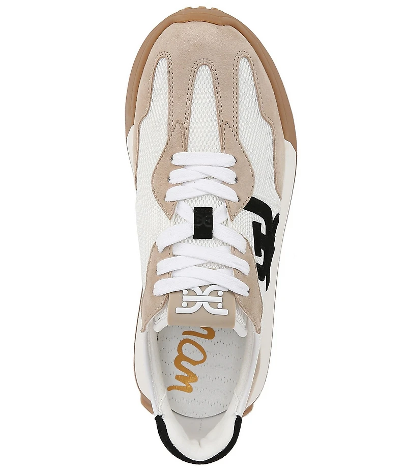 Sam Edelman Langley Suede Mesh Signature Logo Retro Sneakers