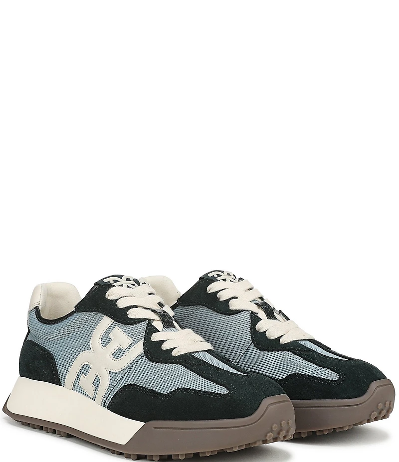 Sam Edelman Langley Suede and Mesh Signature Logo Retro Sneakers