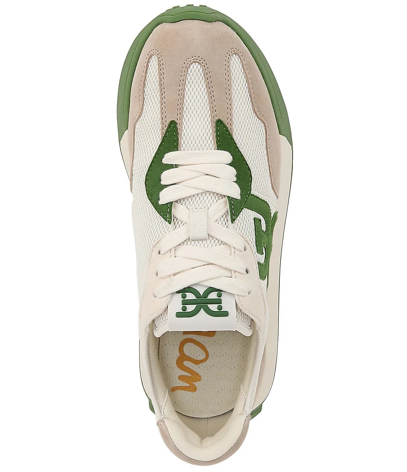 Sam Edelman Langley Suede Mesh Signature Logo Retro Sneakers
