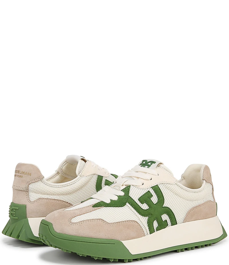 Sam Edelman Langley Suede Mesh Signature Logo Retro Sneakers