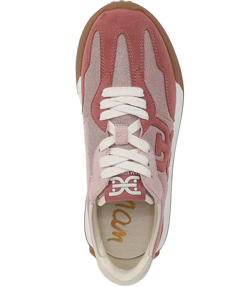 Sam Edelman Langley Suede Mesh Signature Logo Retro Sneakers