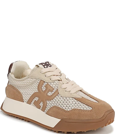 Sam Edelman Langley Suede and Mesh Signature Logo Retro Sneakers