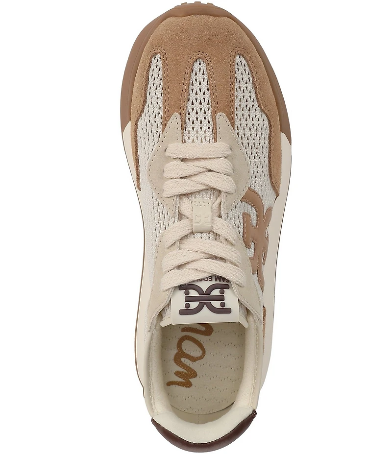 Sam Edelman Langley Suede and Mesh Signature Logo Retro Sneakers