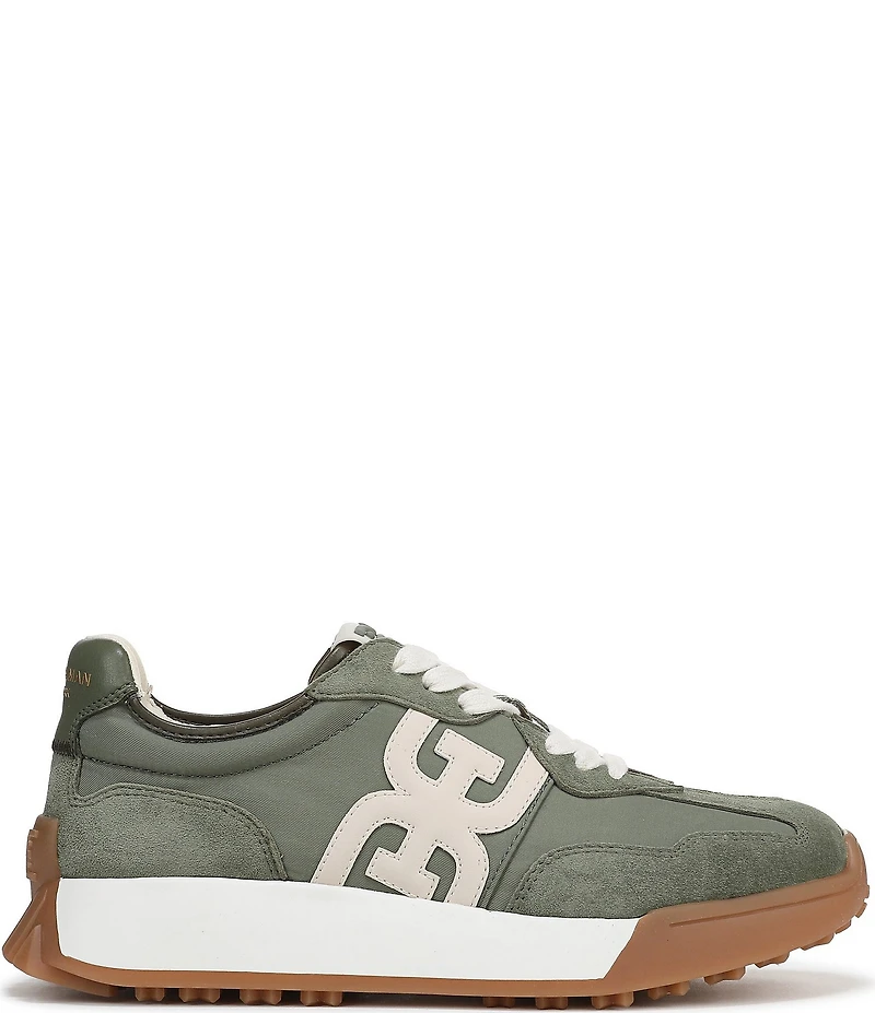 Sam Edelman Langley Suede Nylon Logo Detail Platform Retro Sneakers