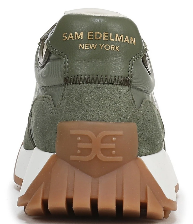 Sam Edelman Langley Suede Nylon Logo Detail Platform Retro Sneakers