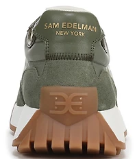 Sam Edelman Langley Suede Nylon Logo Detail Platform Retro Sneakers