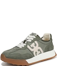 Sam Edelman Langley Suede Nylon Logo Detail Platform Retro Sneakers