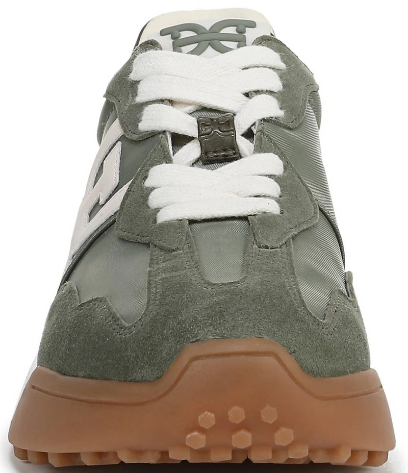 Sam Edelman Langley Suede Nylon Logo Detail Platform Retro Sneakers