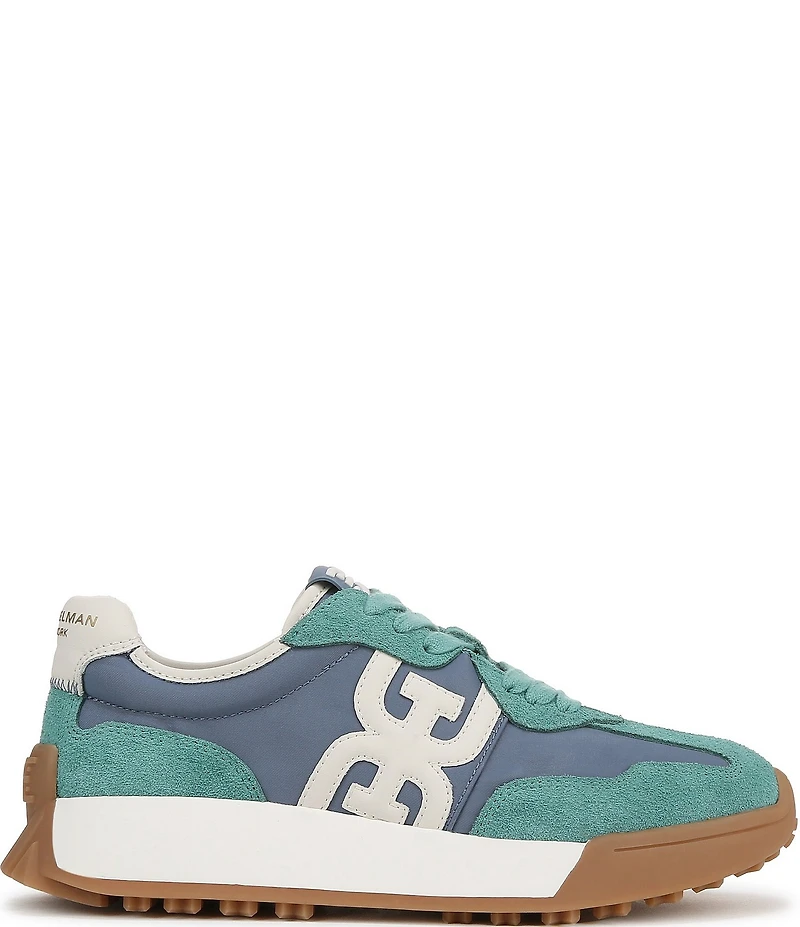 Sam Edelman Langley Suede Nylon Logo Detail Platform Retro Sneakers
