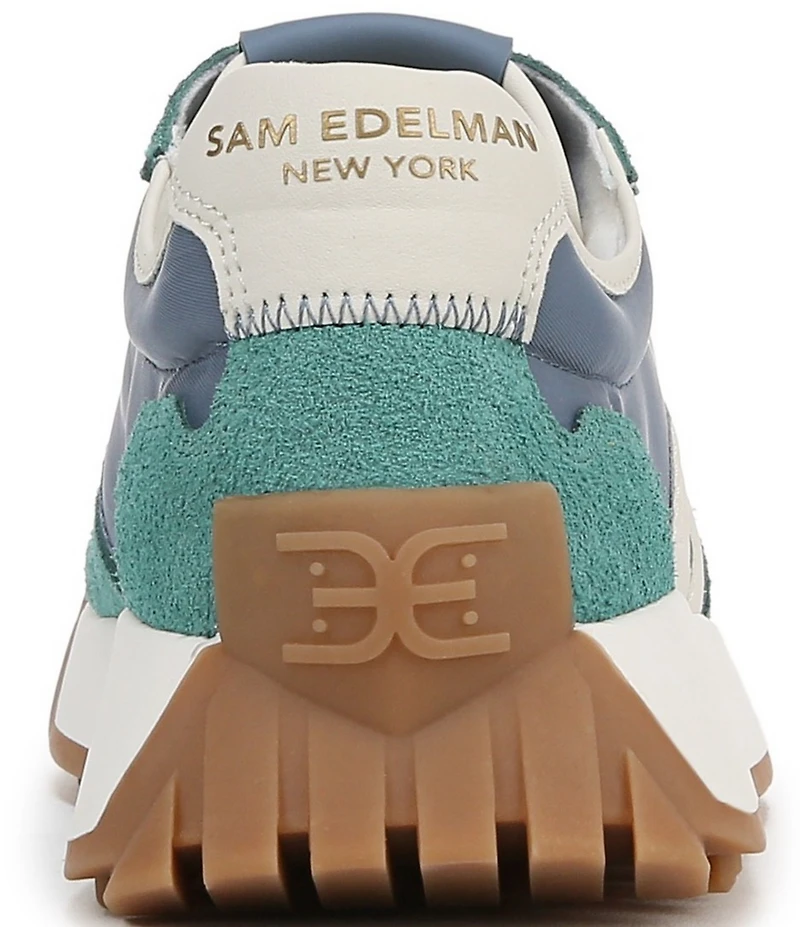 Sam Edelman Langley Suede Nylon Logo Detail Platform Retro Sneakers
