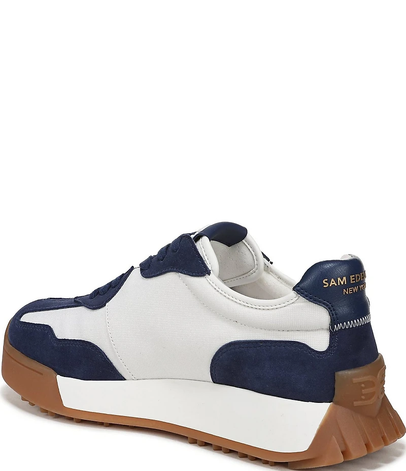 Sam Edelman Langley Suede Nylon Logo Detail Platform Retro Sneakers