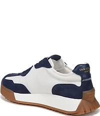 Sam Edelman Langley Suede Nylon Logo Detail Platform Retro Sneakers