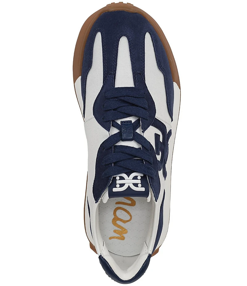 Sam Edelman Langley Suede Nylon Logo Detail Platform Retro Sneakers