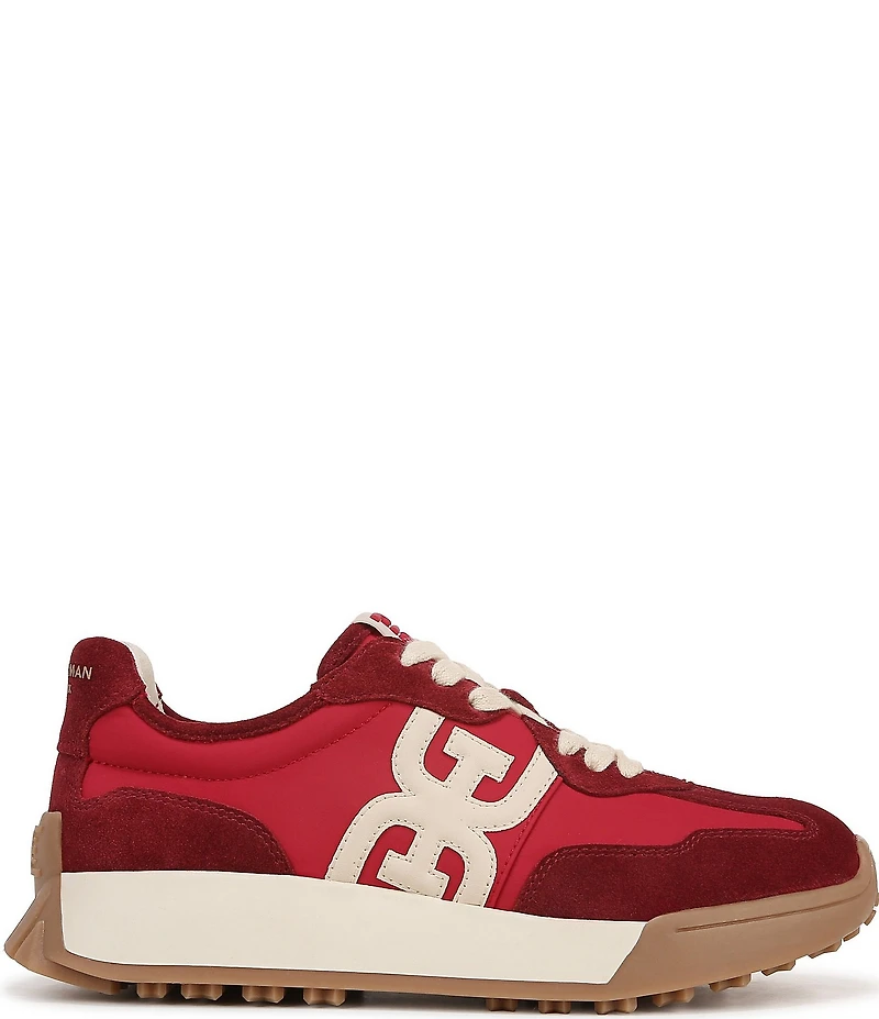 Sam Edelman Langley Suede Nylon Logo Detail Platform Retro Sneakers