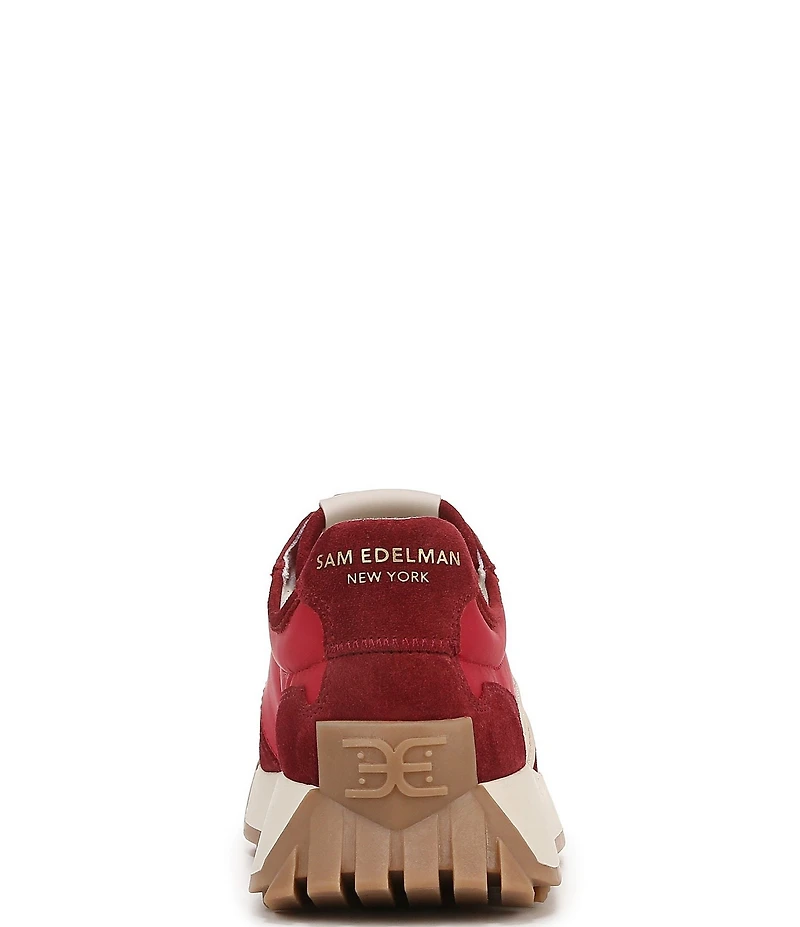 Sam Edelman Langley Suede Nylon Logo Detail Platform Retro Sneakers