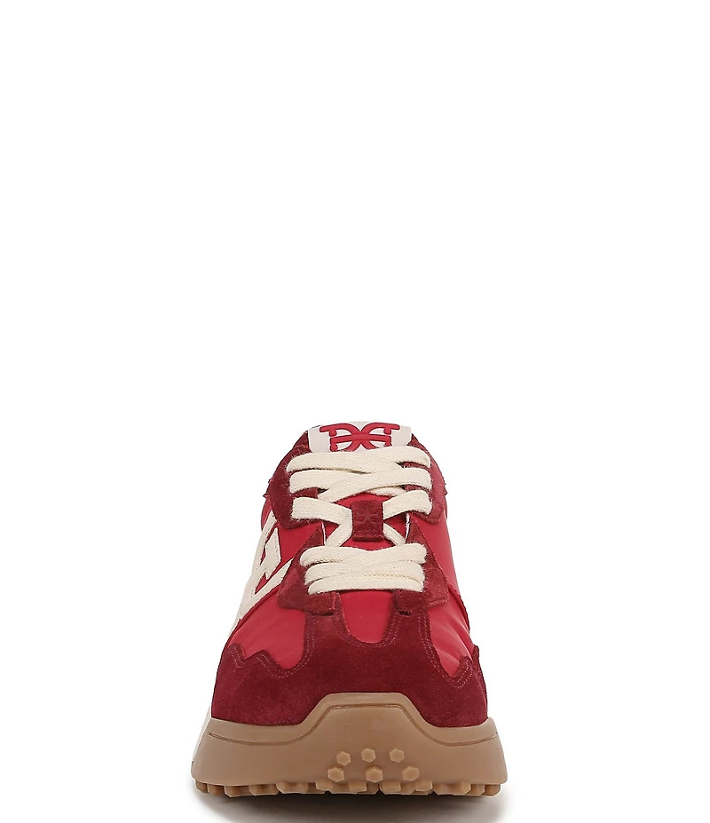 Sam Edelman Langley Suede Nylon Logo Detail Platform Retro Sneakers