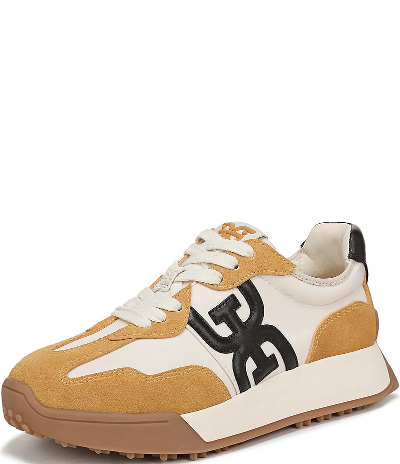 Sam Edelman Langley Suede Nylon Logo Detail Platform Retro Sneakers