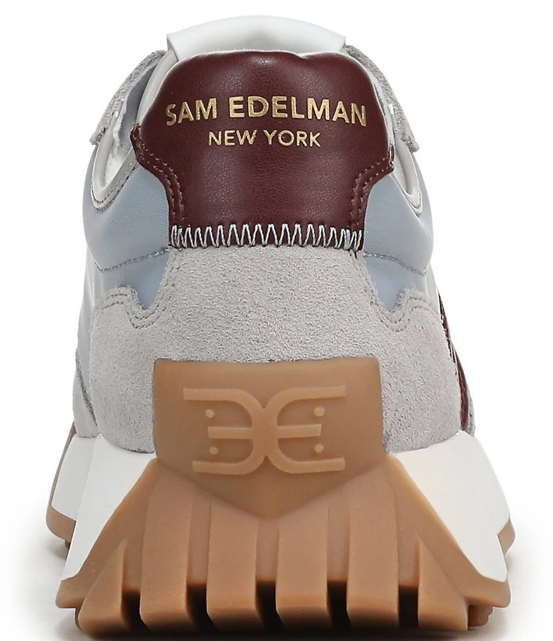 Sam Edelman Langley Suede and Nylon Logo Detail Platform Retro Sneakers