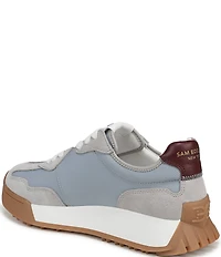 Sam Edelman Langley Suede and Nylon Logo Detail Platform Retro Sneakers